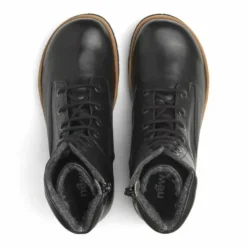 New Feet Boot Lace & Zipper Black Women
