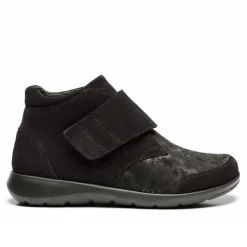 New Feet Boot 1 Velcro Leather/Textil Stretch Black Women
