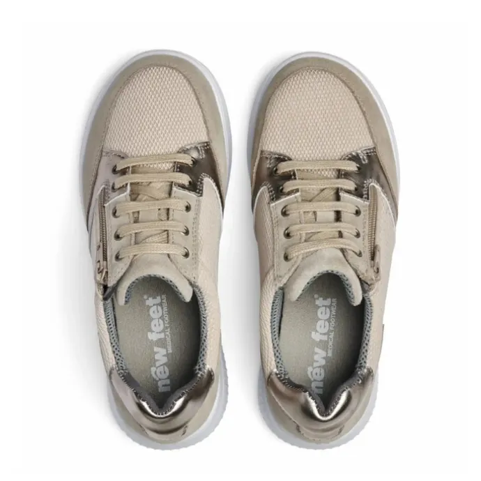 New Feet Lace & Zipper Sand Women