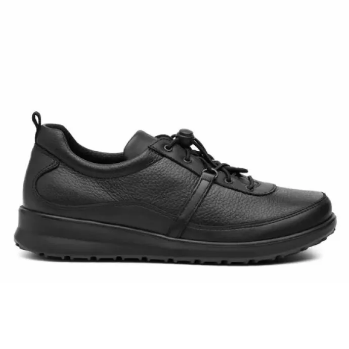 New Feet Leather Elastic Lace Black Women