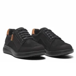 New Feet Nubuck With Lace & Zipper Black Women