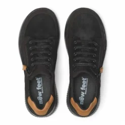 New Feet Nubuck With Lace & Zipper Black Women