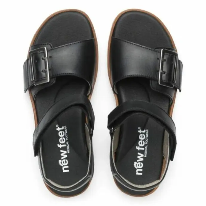 New Feet Sandal Leather Black Women
