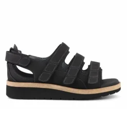 New Feet Sandal Loop Heelcap Black Nubuck Women