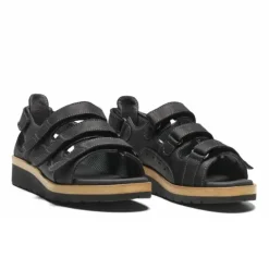 New Feet Sandal Loop Heelcap Black Nubuck Women