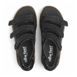 New Feet Sandal Loop Heelcap Black Nubuck Women