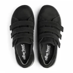 New Feet Shoe 3 Velcro Straps Black Women
