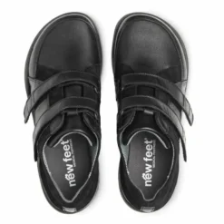 New Feet Velcro Leather/Stretch Black Women
